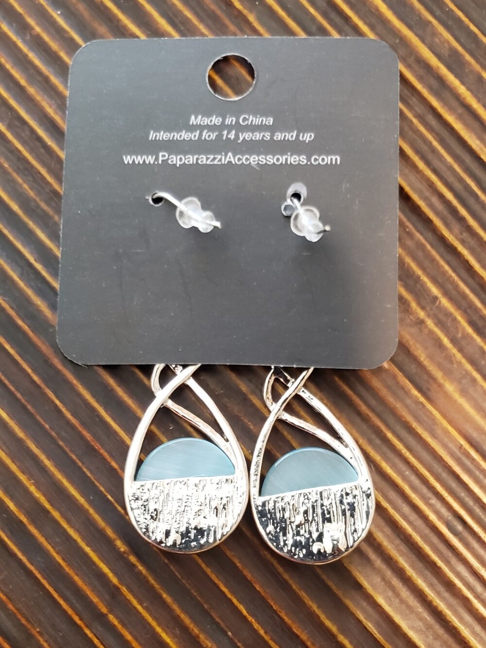 ✧Paparazzi "Swept Away" Blue Earrings✧ - Picture 5 of 7